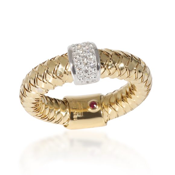 Roberto Coin Primavera Diamond Ring in 18K Yellow Gold 0.1 CTW - Picture 4 of 5